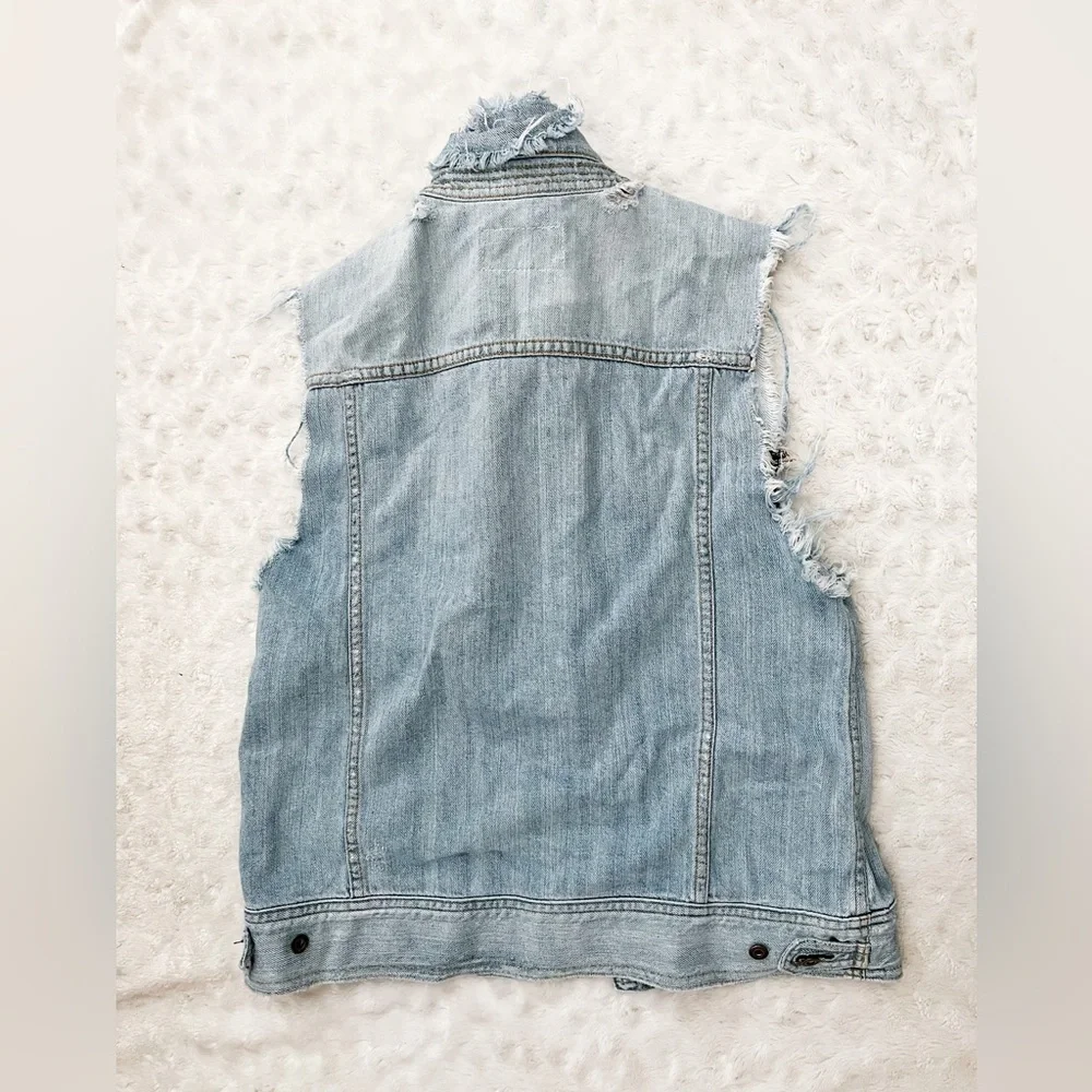 RAG & BONE Distressed Frayed Denim Vest
